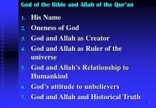 God of the Bible and Allah of the Qur’an