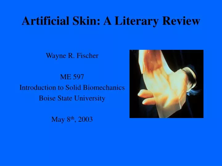 artificial skin a literary review