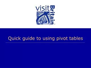 Quick guide to using pivot tables