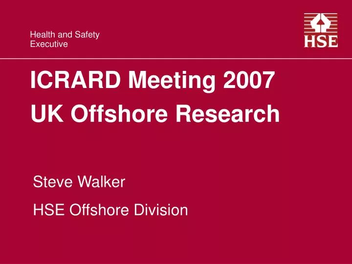 icrard meeting 2007 uk offshore research