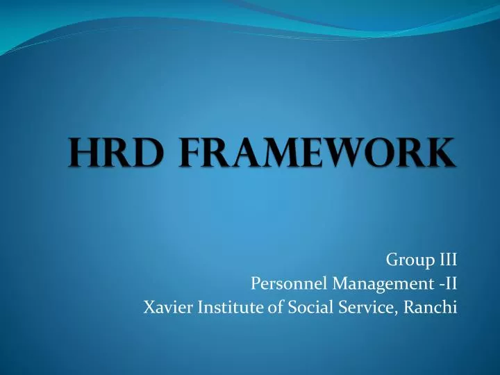 hrd framework