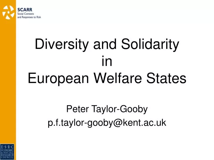 diversity and solidarity in european welfare states