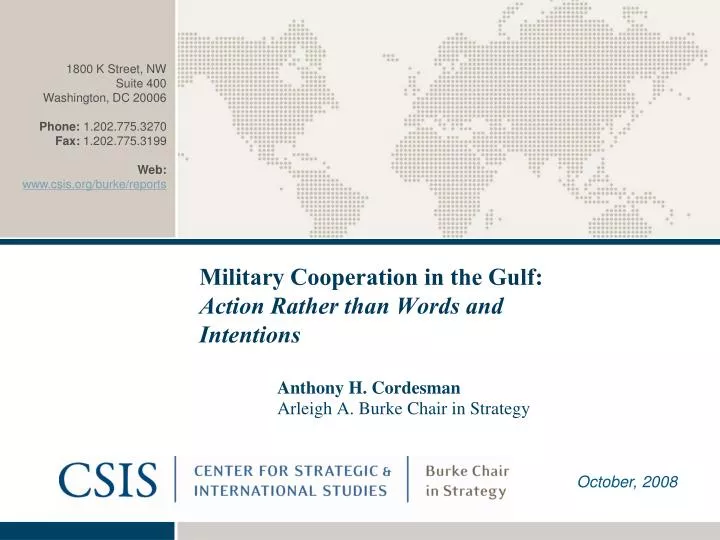 military cooperation in the gulf action rather than words and intentions