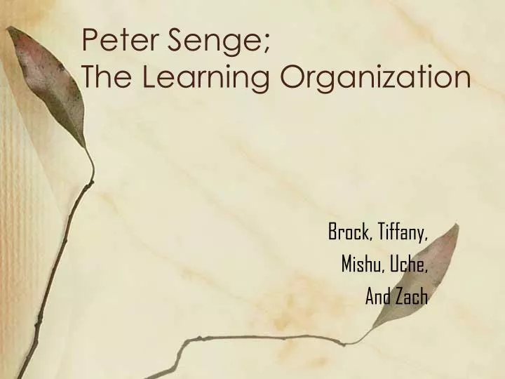 peter senge the learning organization