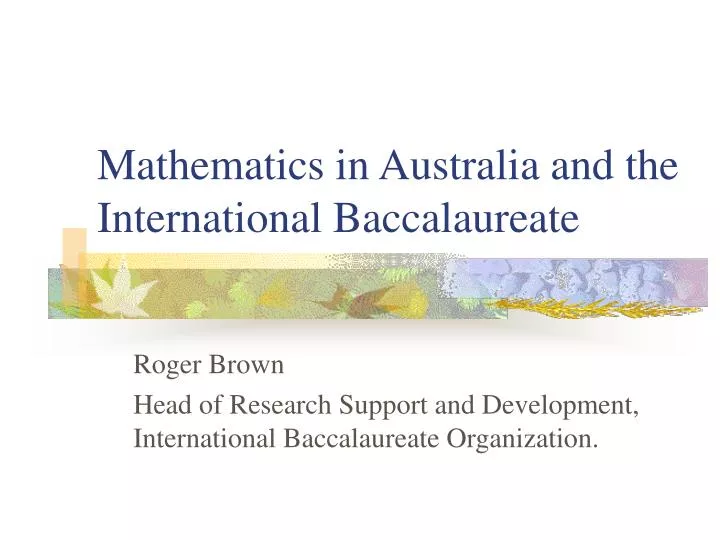 mathematics in australia and the international baccalaureate