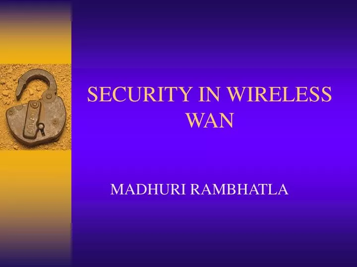 security in wireless wan