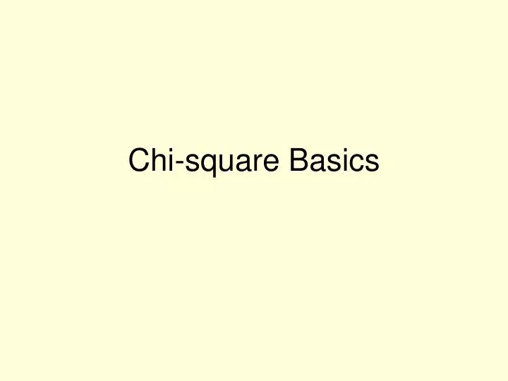 chi square basics