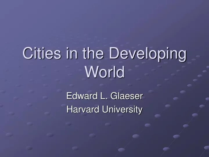 cities in the developing world