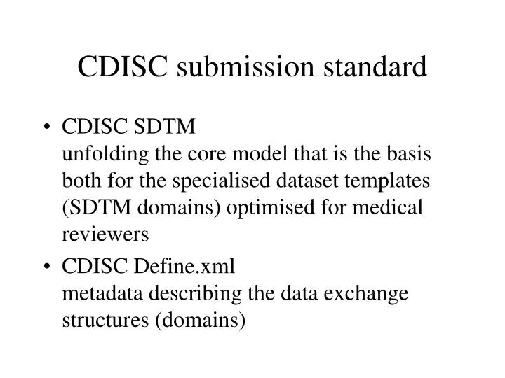 cdisc submission standard