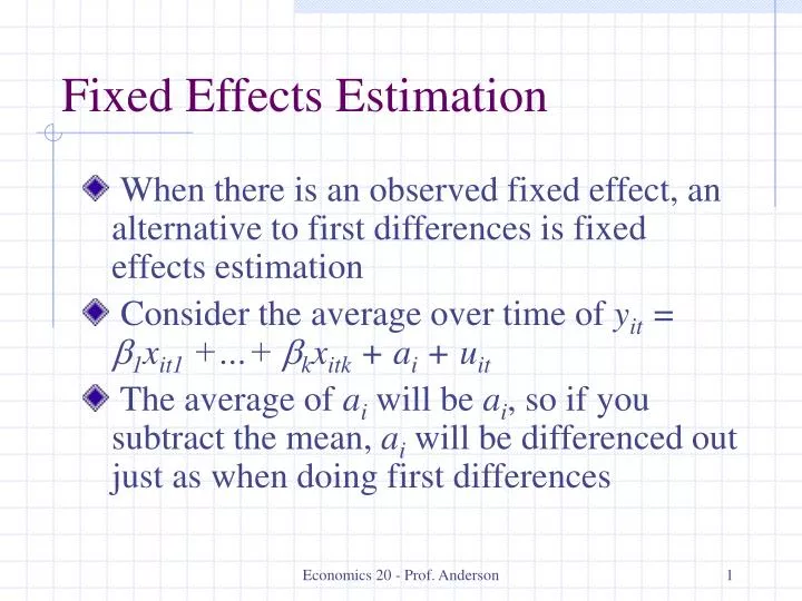 fixed effects estimation