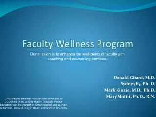 Faculty Wellness Program