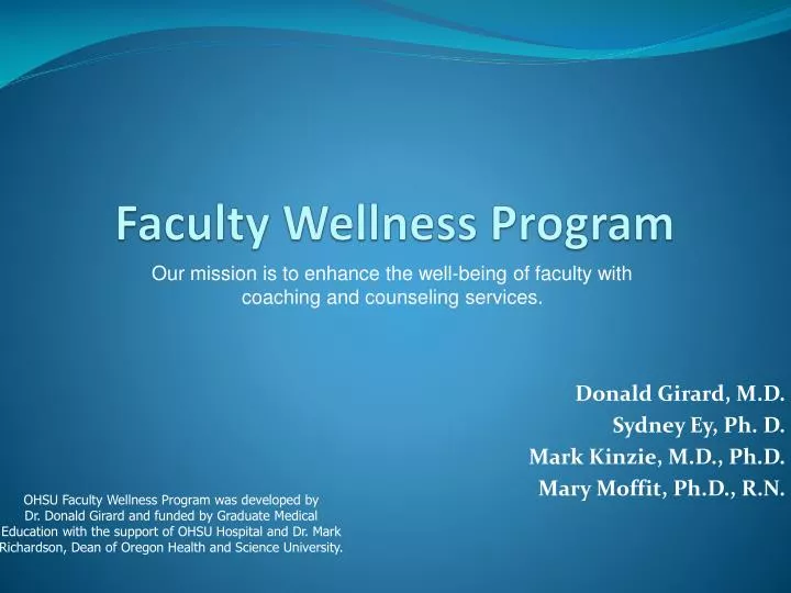 faculty wellness program