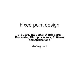 Fixed-point design