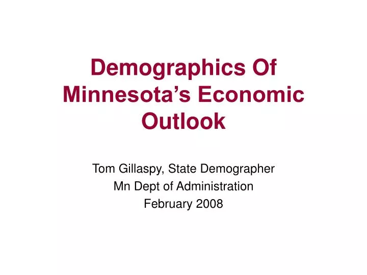demographics of minnesota s economic outlook