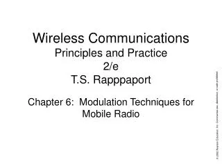 Wireless Communications Principles and Practice 2/e T.S. Rapppaport
