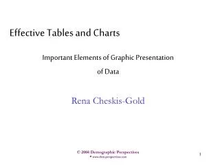 Effective Tables and Charts