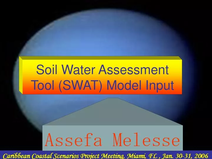 soil water assessment tool swat model input