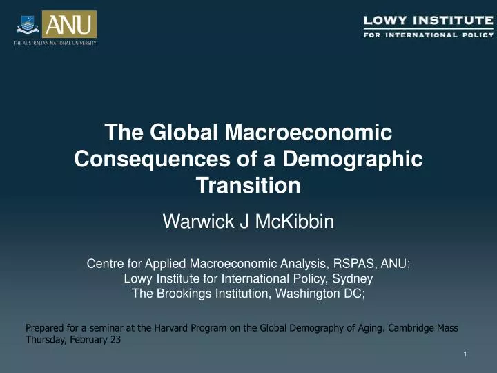 the global macroeconomic consequences of a demographic transition