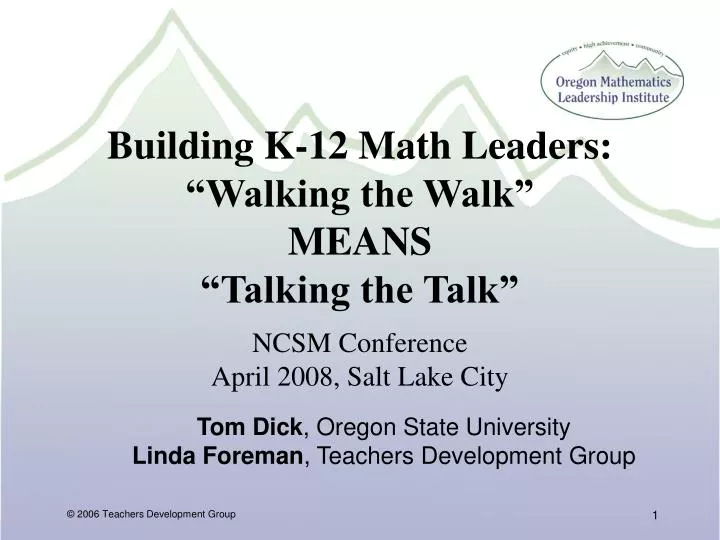 building k 12 math leaders walking the walk means talking the talk