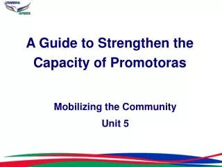A Guide to Strengthen the Capacity of Promotoras