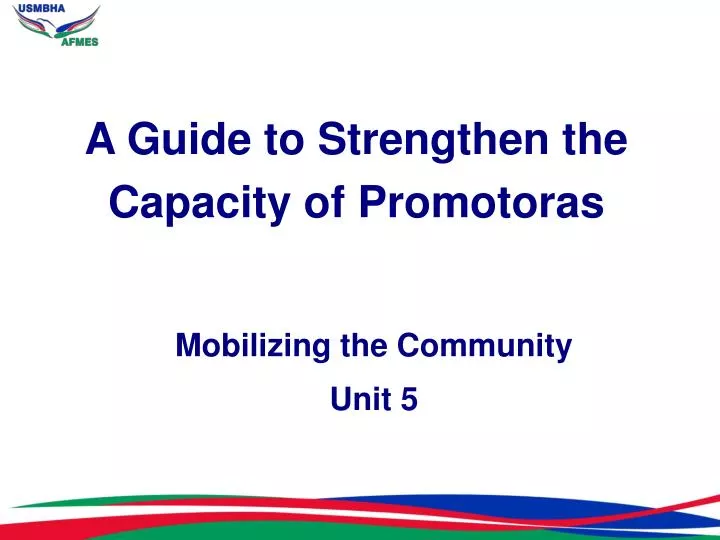 a guide to strengthen the capacity of promotoras