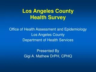 Los Angeles County Health Survey