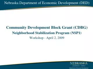 Nebraska Department of Economic Development (DED)