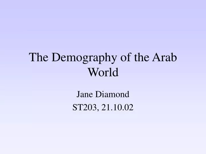 the demography of the arab world