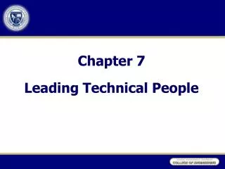 Chapter 7 Leading Technical People