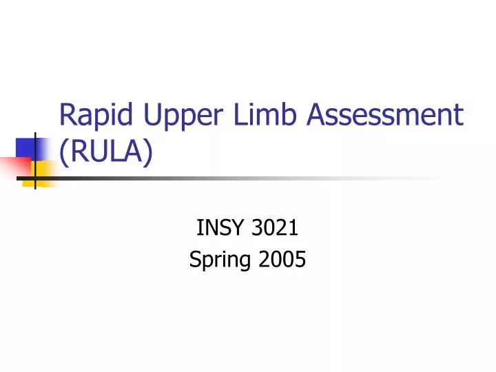 rapid upper limb assessment rula