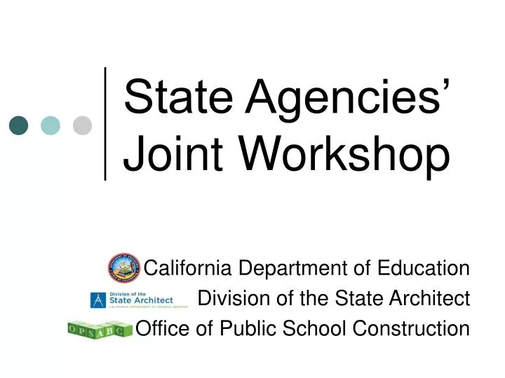 state agencies joint workshop