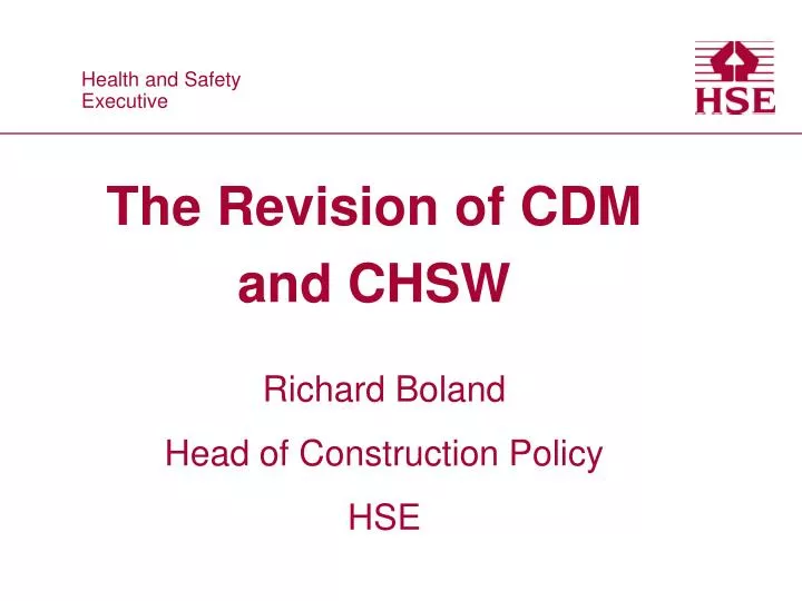 the revision of cdm and chsw