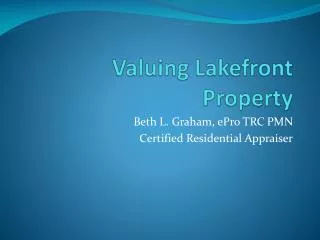 Valuing Lakefront Property