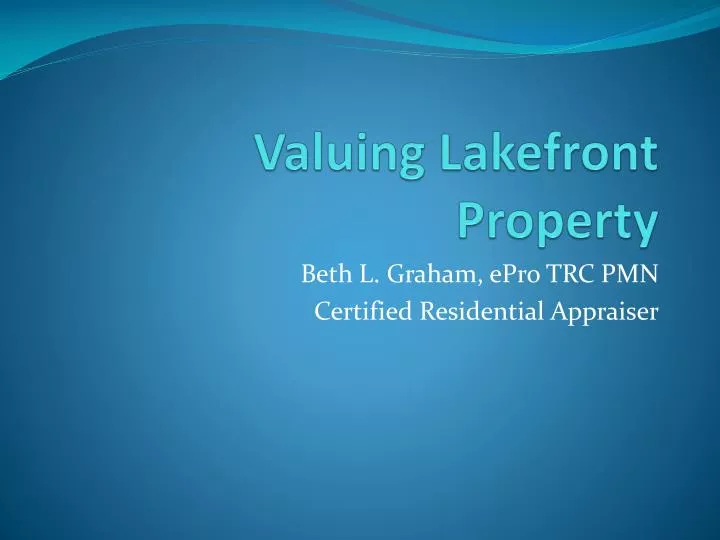 valuing lakefront property