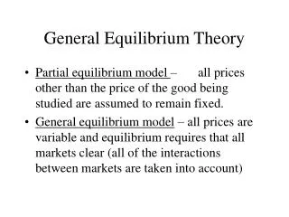 General Equilibrium Theory