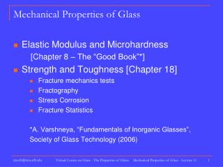 Mechanical Properties of Glass