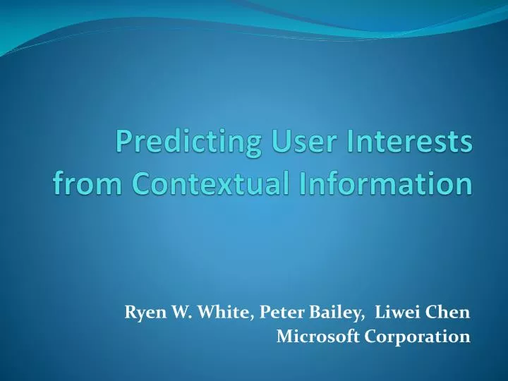predicting user interests from contextual information