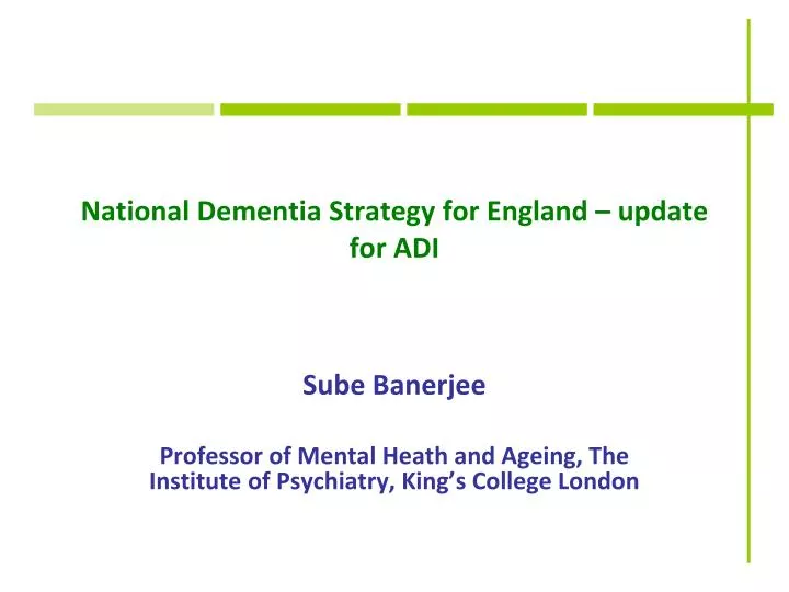 national dementia strategy for england update for adi