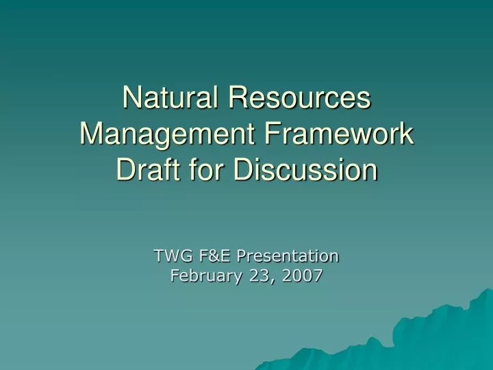 natural resources management framework draft for discussion
