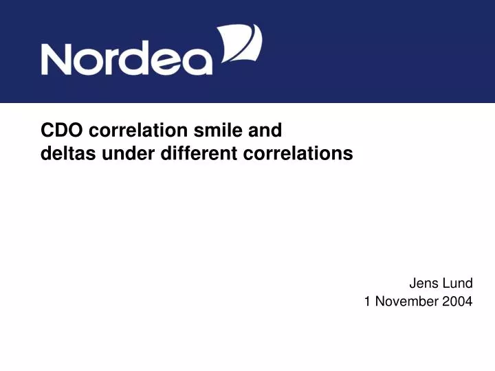 cdo correlation smile and deltas under different correlations