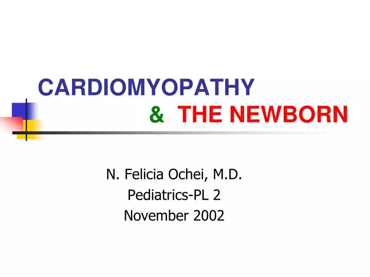 cardiomyopathy the newborn