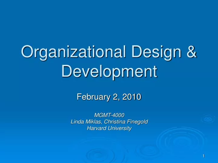organizational design development