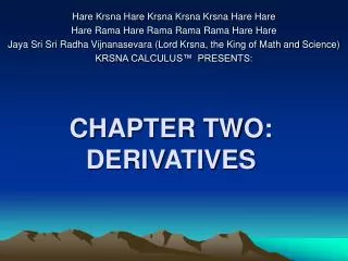 CHAPTER TWO: DERIVATIVES