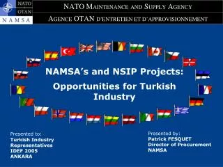 NAMSA’s and NSIP Projects: Opportunities for Turkish Industry