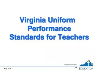 Virginia Uniform Performance Standards for Teachers