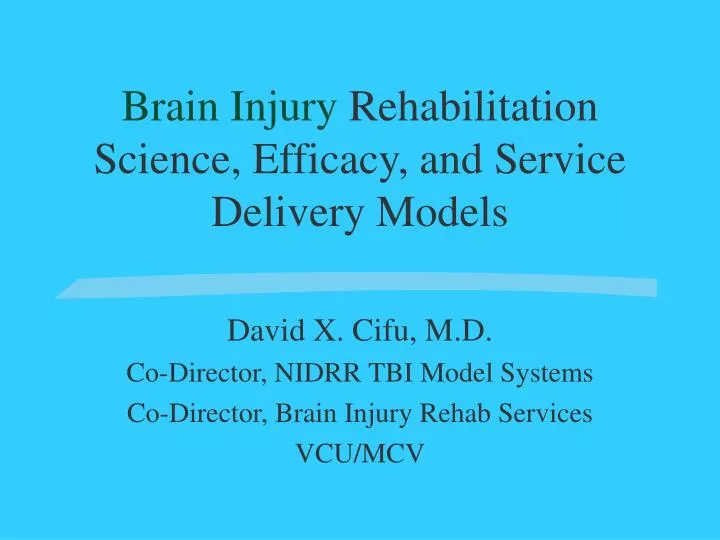 brain injury rehabilitation science efficacy and service delivery models