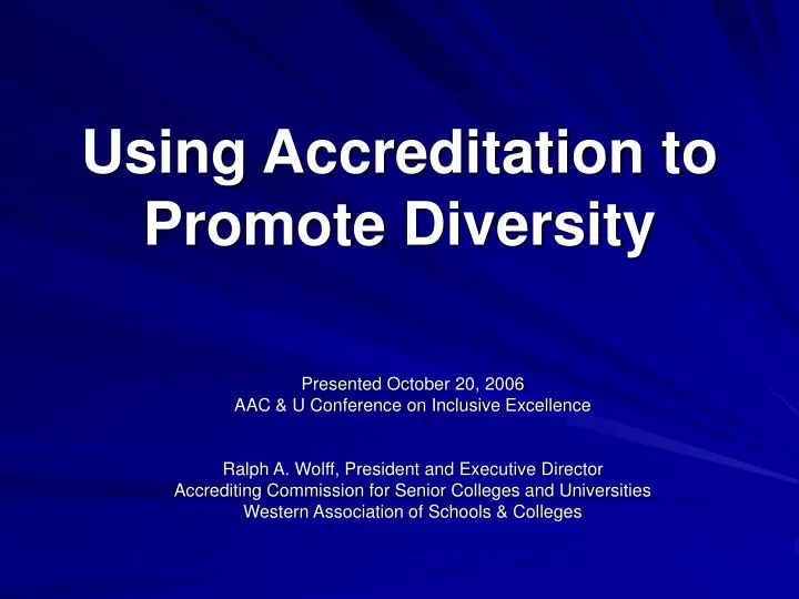 using accreditation to promote diversity