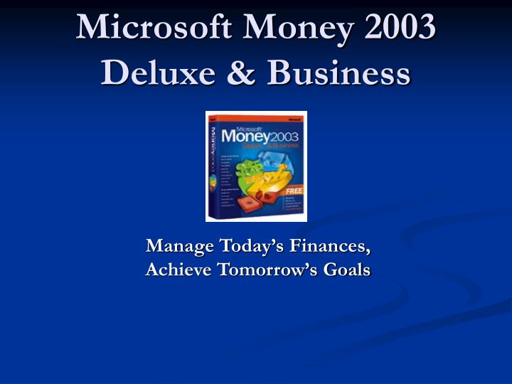 microsoft money 2003 deluxe business