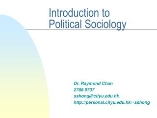 Introduction to Political Sociology