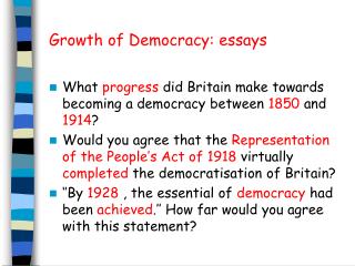 Growth of Democracy: essays